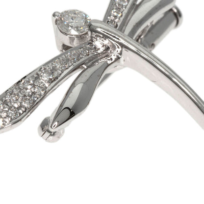 0.3Ct Diamond Dragonfly Motif Brooch K18 White