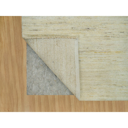 2'6"X10' Ballet White Lori Buft Plain Design Wool Hand Knotted Runner Rug