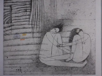 Veronika Paleckova "Portrait" Signed Etching Limited 30 Framed Czech Art