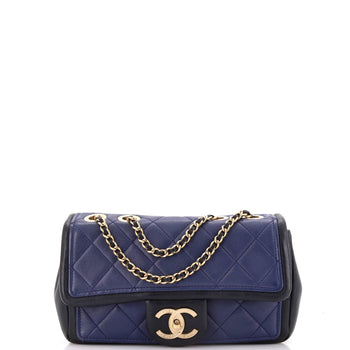 Chanel Graphic Flap Bag Quilted Calfskin Small