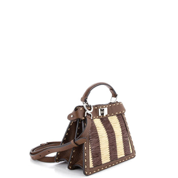 Fendi Selleria Peekaboo Iseeu Bag Raffia With Leather Petite