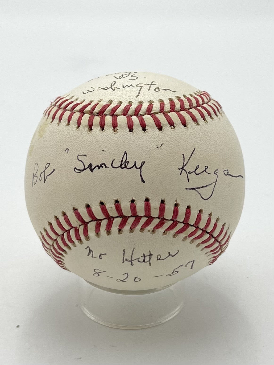 Bob Keegan Signed/Inscribed Oal Baseball 1957 No Hitter White Sox Jsa 201088