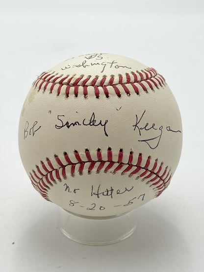 Bob Keegan Signed/Inscribed Oal Baseball 1957 No Hitter White Sox Jsa 201088