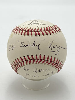 Bob Keegan Signed/Inscribed Oal Baseball 1957 No Hitter White Sox Jsa 201088