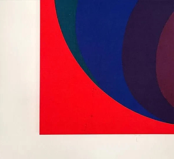 Panton Designed for Vintage 43 x 35 inches Luna Red Fabric Panel from 1979