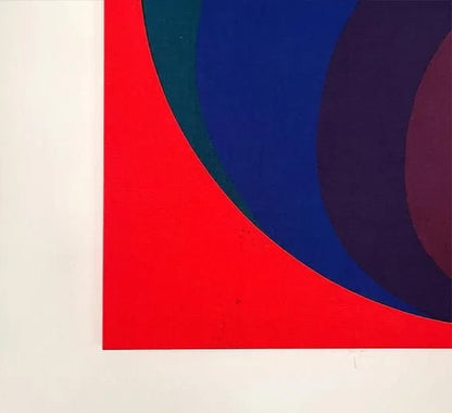 Panton Designed for Vintage 43 x 35 inches Luna Red Fabric Panel from 1979