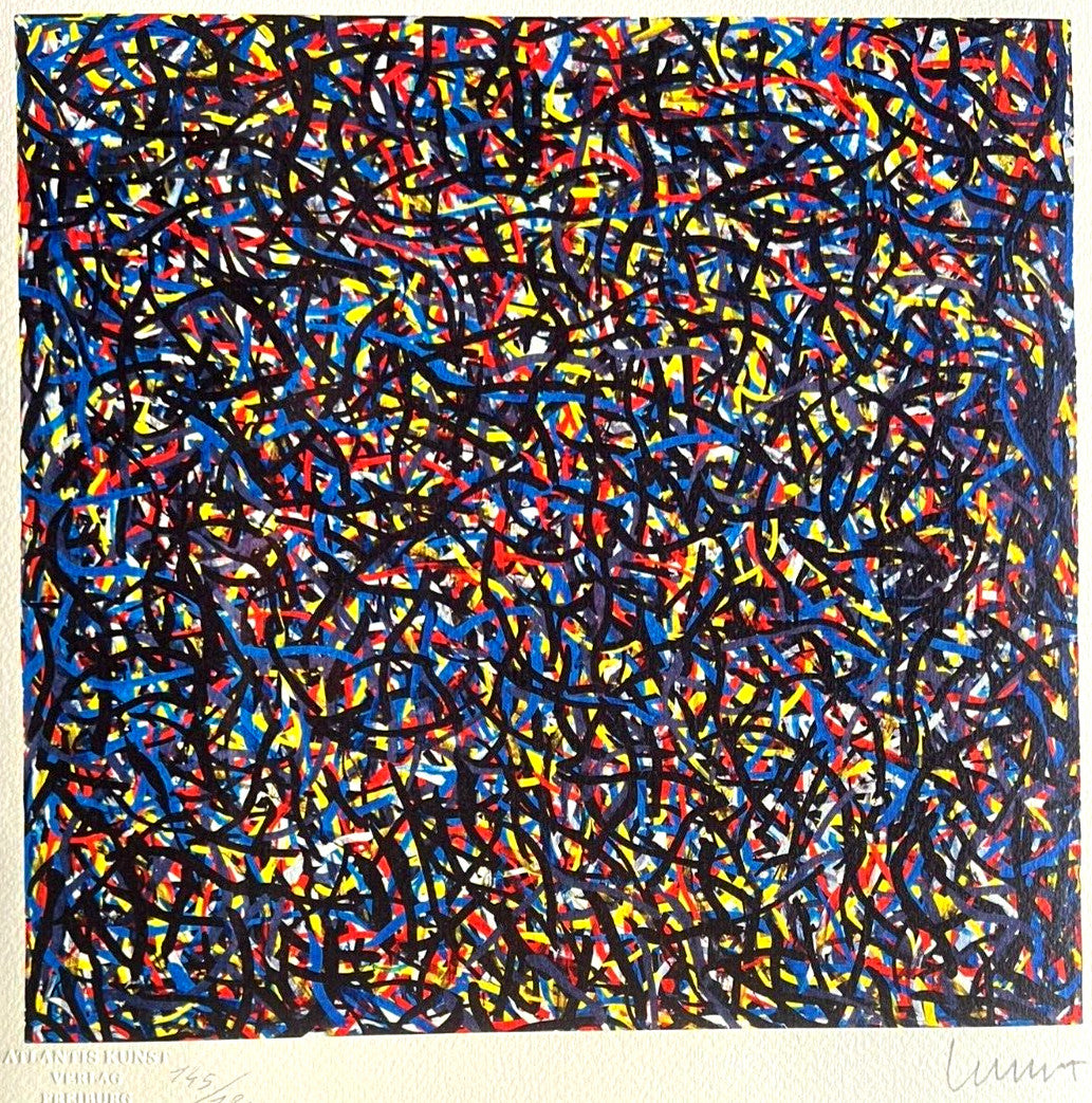 Sol Lewitt Lithograph Coa Hand Signed Numbered Stamp