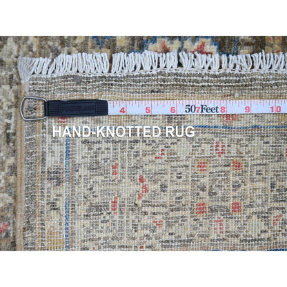 3'9"X6'7" Brown Hand Knotted 14Th Century Mamluk Dynasty Pattern Wool Rug