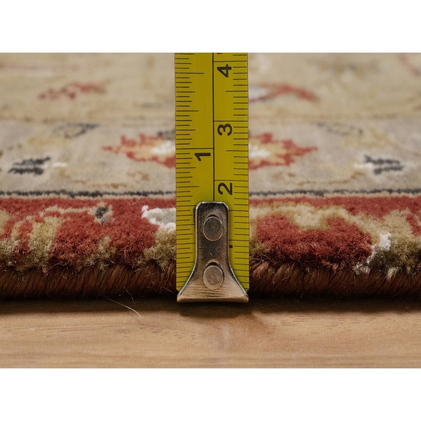 5'6"x7'9" Red Hereke with All Over Design 300 KPSI Wool & Silk Hand Knotted