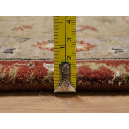 5'6"x7'9" Red Hereke with All Over Design 300 KPSI Wool & Silk Hand Knotted