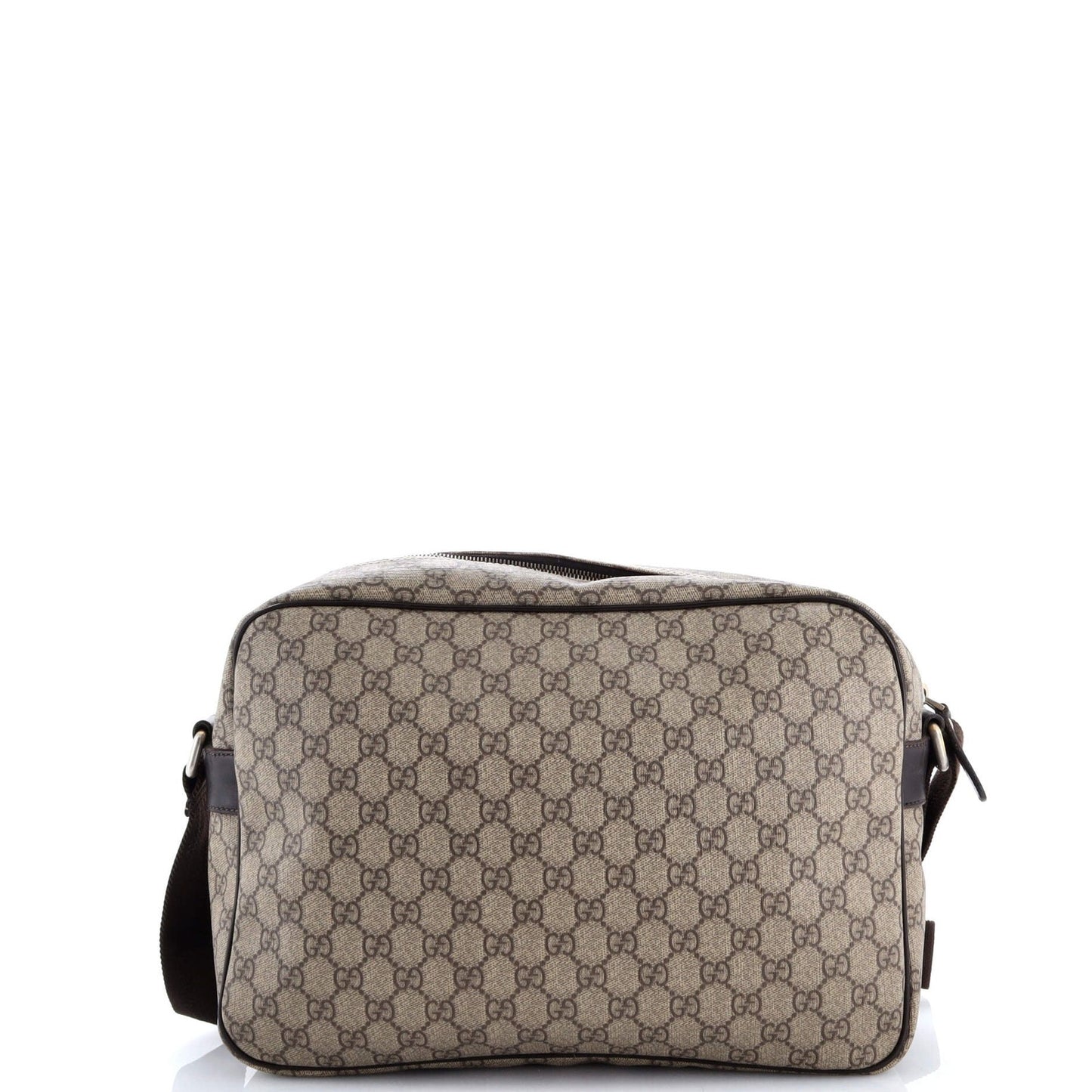 Gucci Front Zip Camera Bag Gg Coated Canvas Large