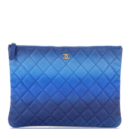 Chanel O Case Clutch Quilted Ombre Caviar Medium