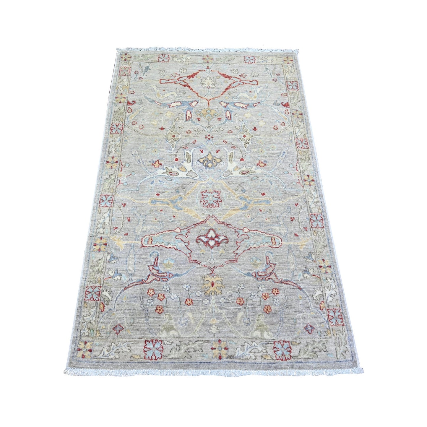 3'1"X5' Goose Gray Bidjar Garus Design Organic Wool Hand Knotted Rug