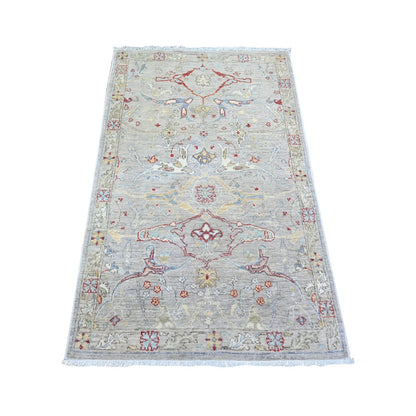 3'1"X5' Goose Gray Bidjar Garus Design Organic Wool Hand Knotted Rug