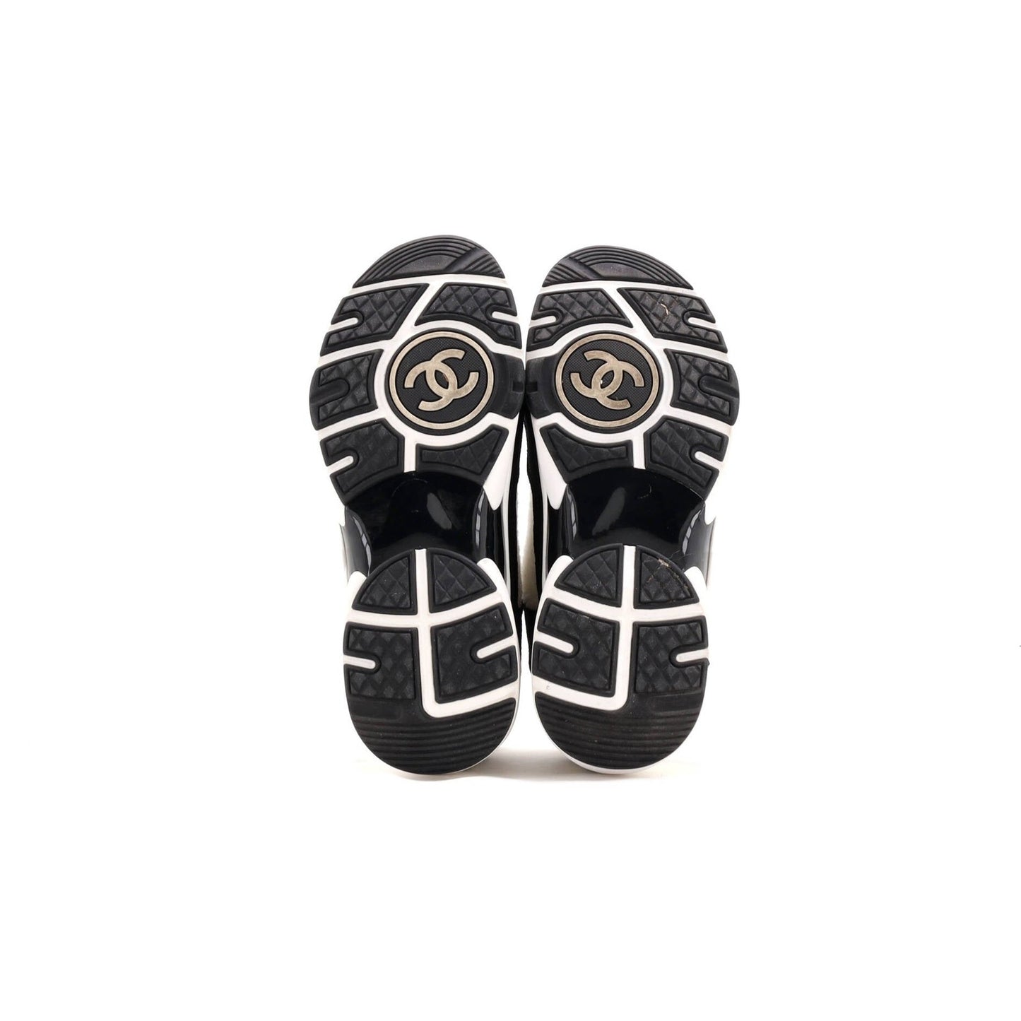 Chanel Women'S Cc Low-Top Sneakers Suede And Knit Fabric