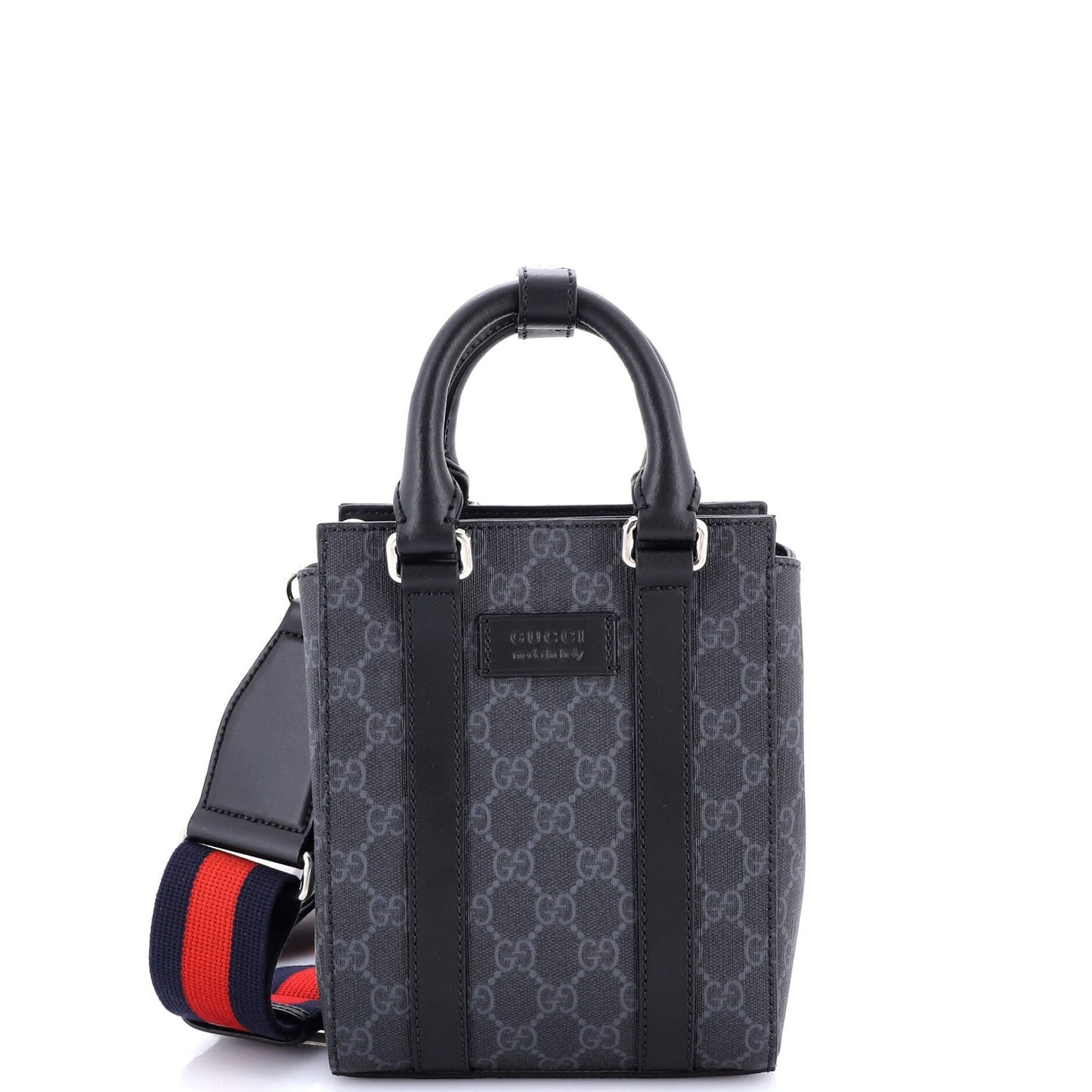 Gucci Convertible Web Open Tote Gg Coated Canvas Mini
