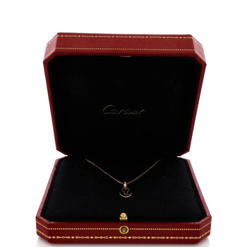 Diamonds Cartier Logo Double C Pendant Necklace 18K Rose Gold with