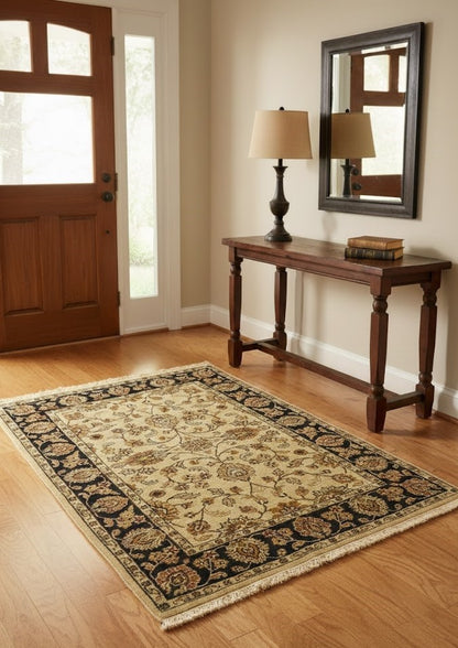 Hand knotted classic floral oriental area rug home decor carpet foyer