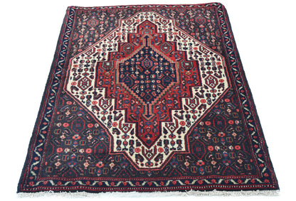Vintage Hand-Knotted Red Wool Rug 2'5X3'4 Ft