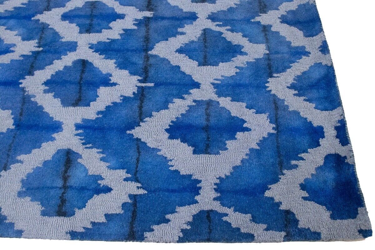 Blue Abstract Design Living Room Decor 5X8