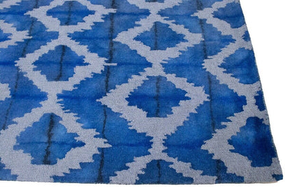 Blue Abstract Design Living Room Decor 5X8