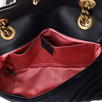 Gucci Gg Marmont Flap Bag Matelasse Velvet Mini