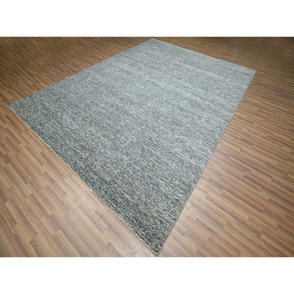 9'X12'1" Nickel Gray Kohinoor Herat Design Pure Wool Hand Knotted Rug