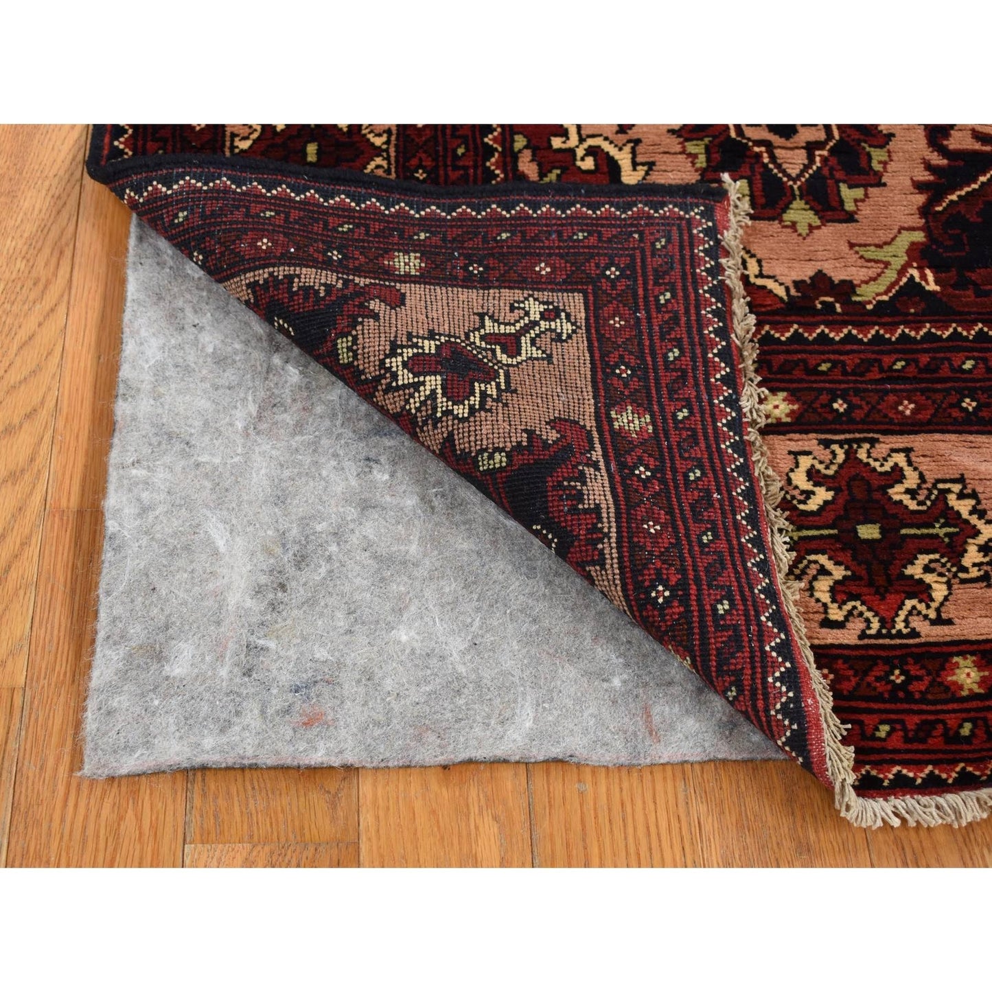2'10"x18'10" Red Afghan Khamyab Shiny Wool Hand Knotted XL Runner Rug