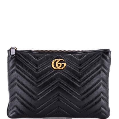 Gucci Gg Marmont Pouch Matelasse Leather