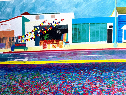David Hockney ' Santa Monica ' Lithograph Coa Signed Numbered By Hand