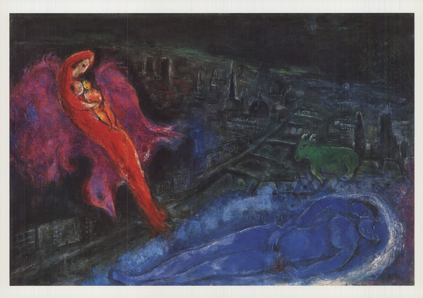 Marc Chagall The Seine Bridges " Offset Lithograph Modernism