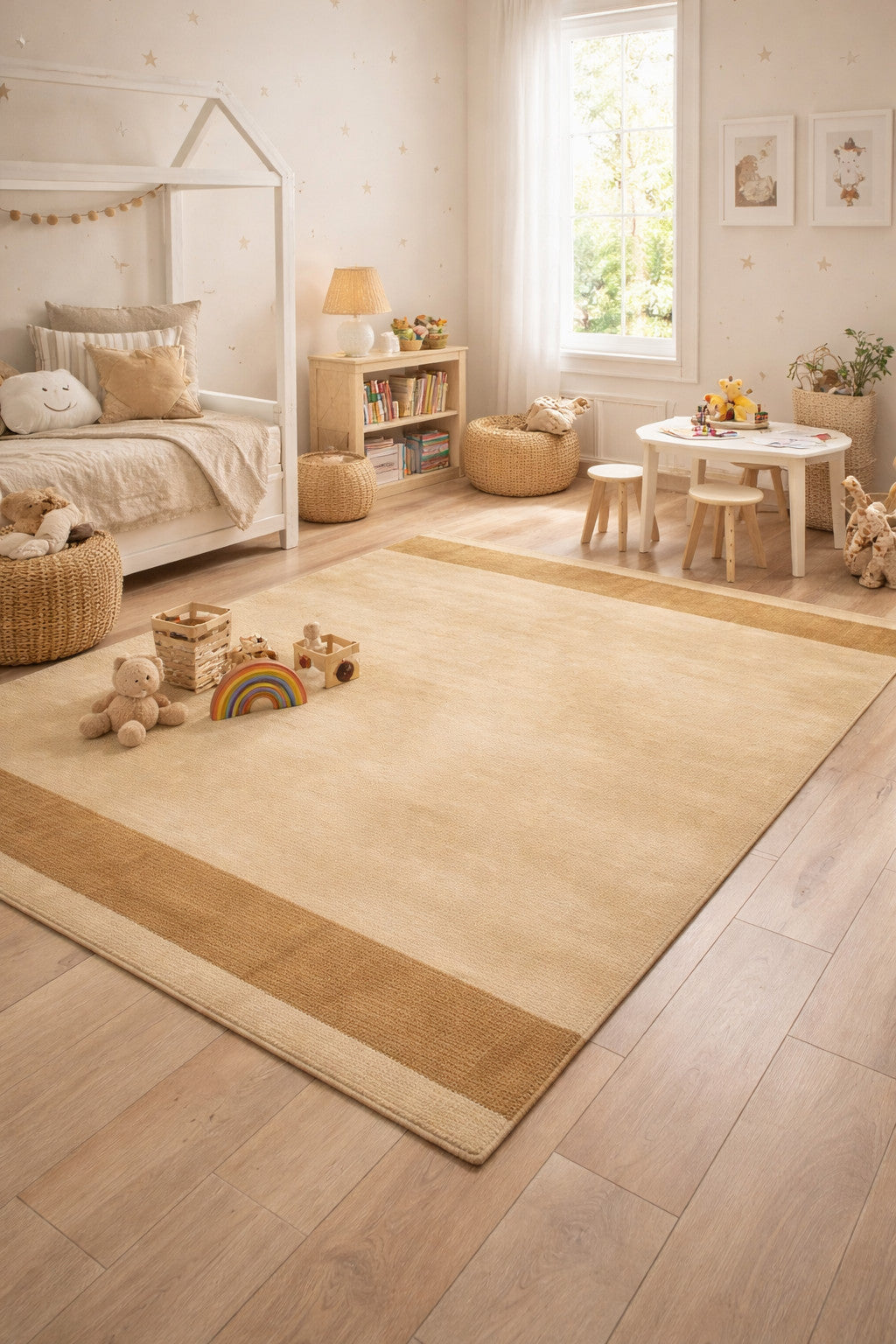 5x8 Beige & Brown Tribal Design Lori Gabbeh Rug Oriental Kids Room Carpet