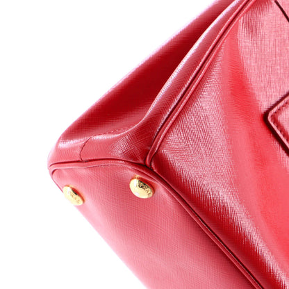 Small Prada Double Zip Lux Tote Vernice Saffiano Leather