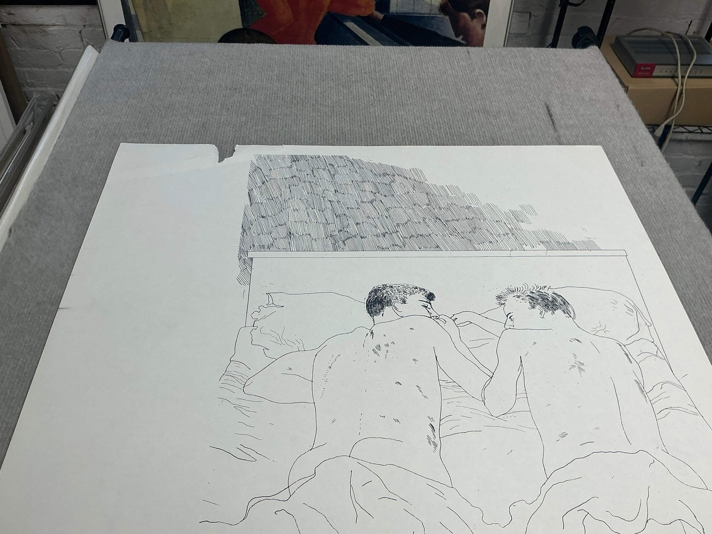 David Hockney Two Boys Aged 23 Or 24 " Poster Pop Art White, Gray
