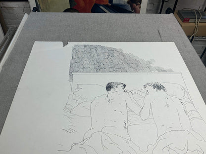 David Hockney Two Boys Aged 23 Or 24 " Poster Pop Art White, Gray