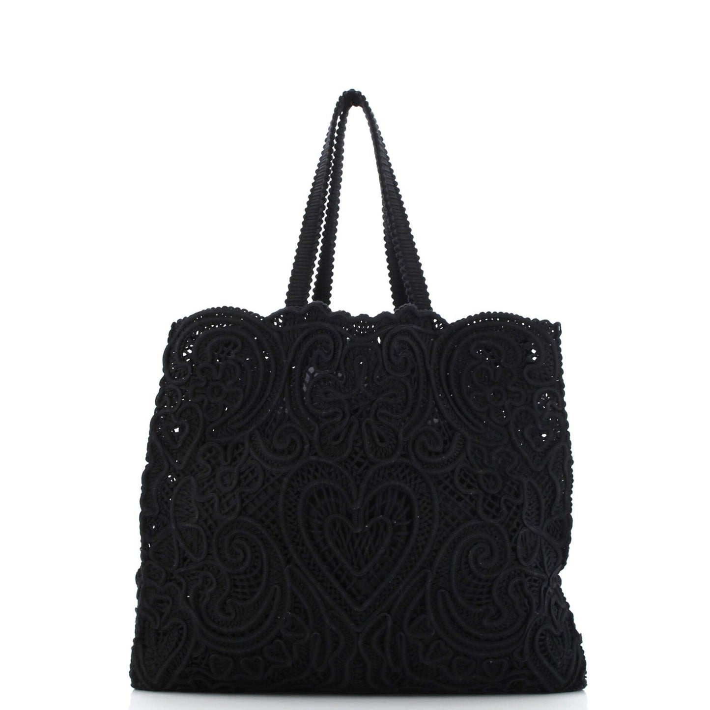 Dolce & Gabbana Beatrice Tote Bag Crochet Lace Jacquard Large