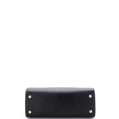 Burberry Banwell Tote Leather And House Check Canvas Small