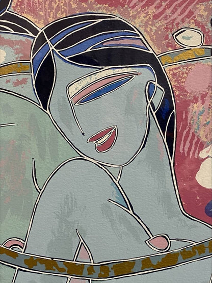 Yamin Young - Cherry Blossom Time Ii Original Serigraph Print Limited To 275