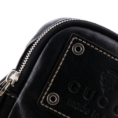 Gucci Crest Double Belt Bag Leather