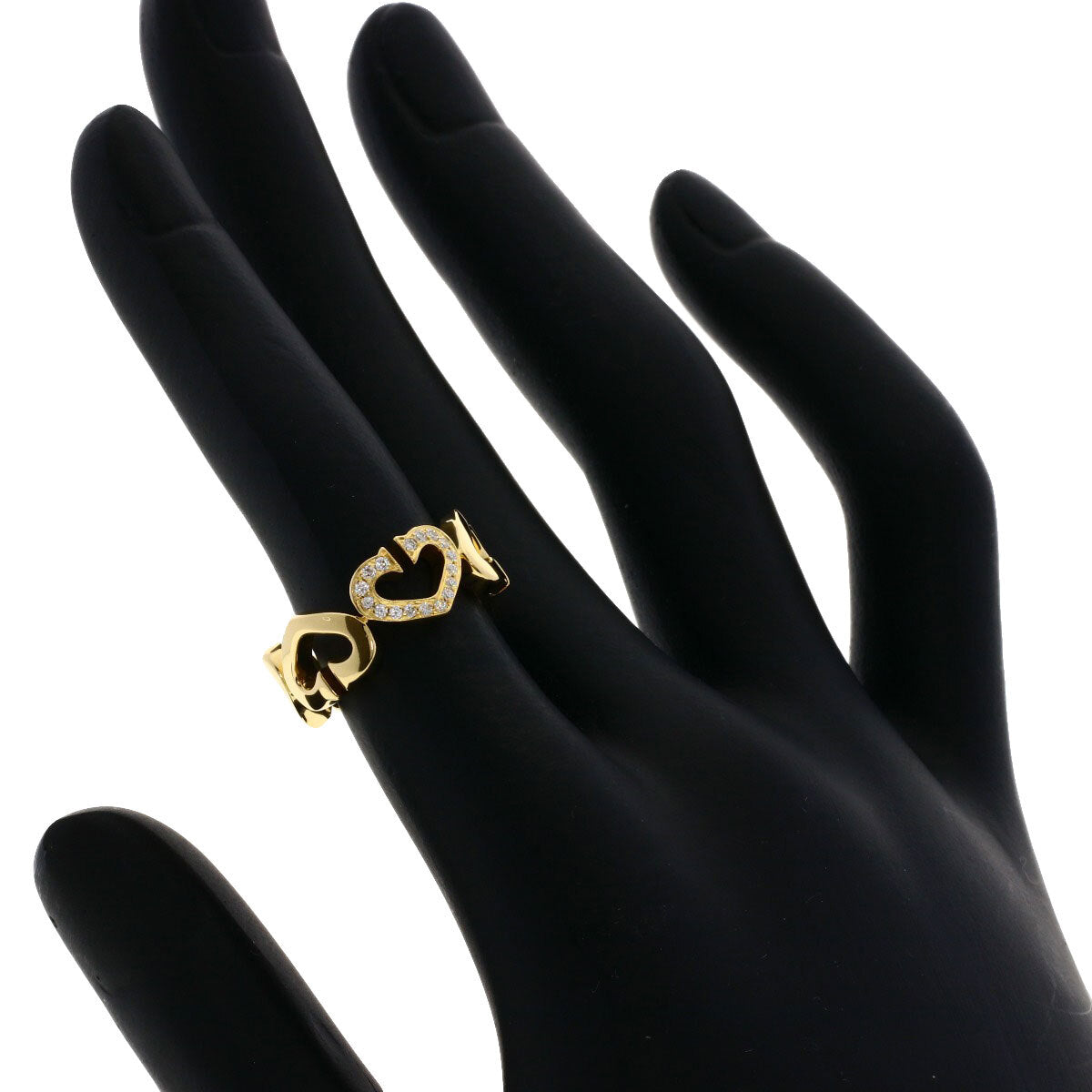 CARTIER   Ring C Heart Diamond #47 K18 Yellow Gold