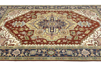 Farmho Rusty Red Geometric Heriz Serapi Oriental