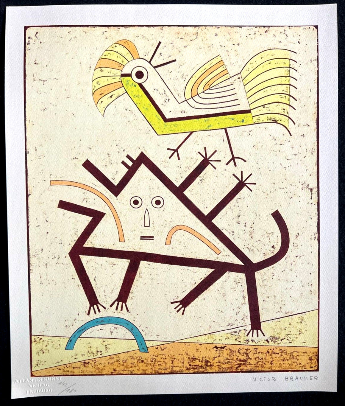 Victor Brauner Lithograph ( Signed Coa) Numbered In Pencil 180Ex