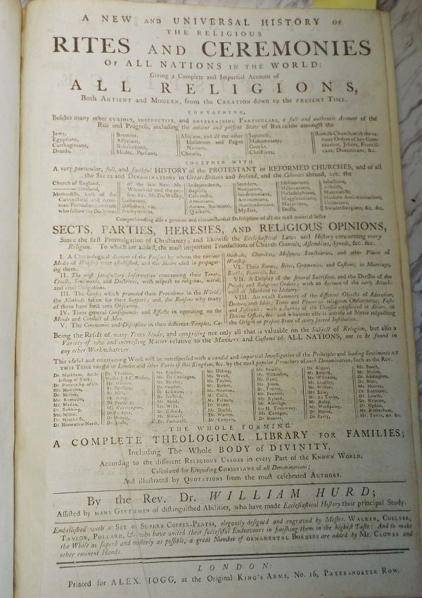 William Hurd Religious Rites Customs Of All Nations Illustrated 1790 Folio Japan