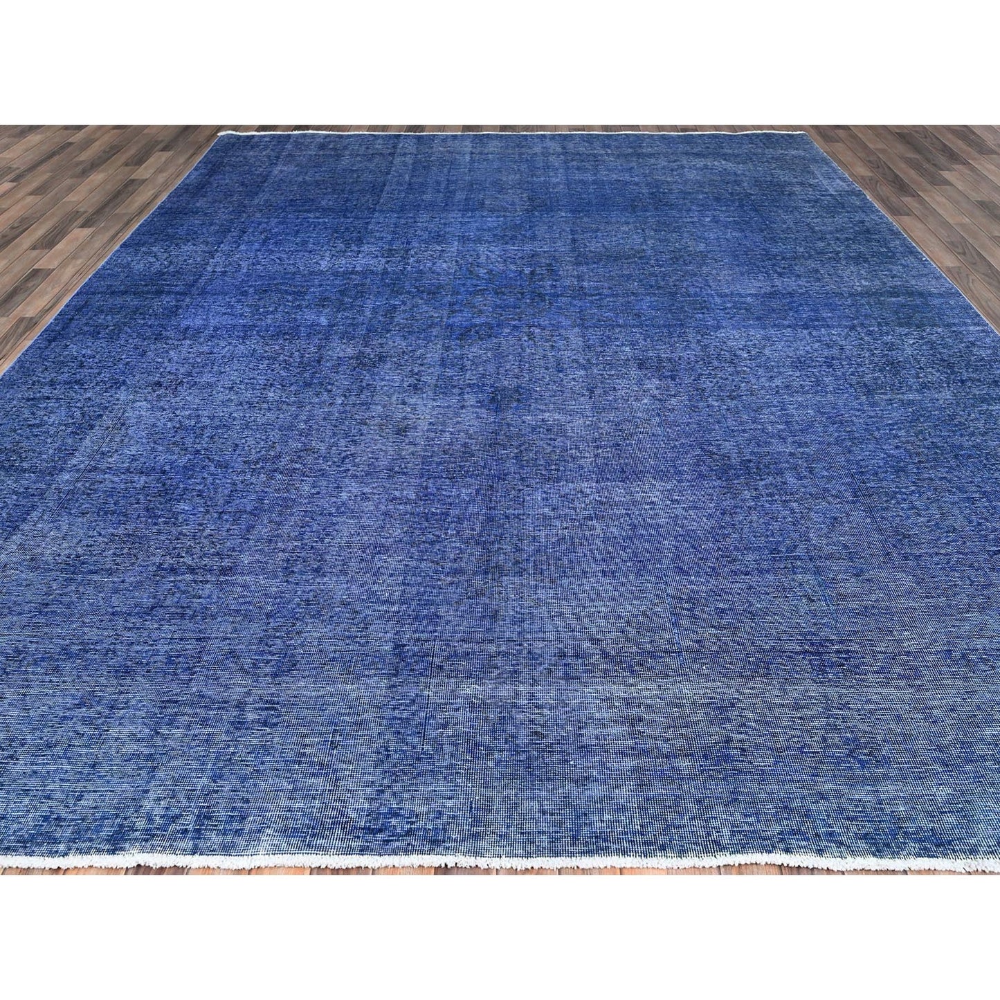 10'X12'7" Blue Hand Knotted Vintage Zoroastrian Tebraz Wool Oriental Rug