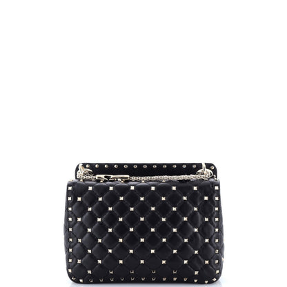 Valentino Garavani Rockstud Spike Flap Bag Embellished Quilted Leather Medium