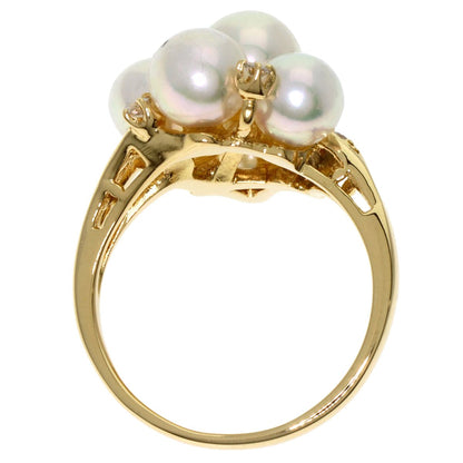 Gold MIKIMOTO Pearl Diamond Ring K18 Yellow