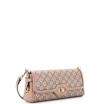 Gucci Luce Shoulder Bag Optical Gg Printed Leather Small