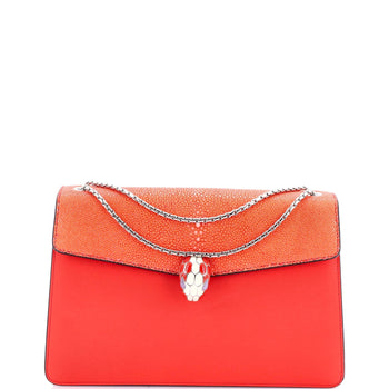 Bvlgari Serpenti Forever Shoulder Bag Leather And Stingray Medium