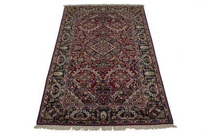Hand-Knotted Vintage Oriental Rug Classic Floral