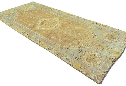 4X9 Ft Vintage Wool Tribal Runner Rug Distressed